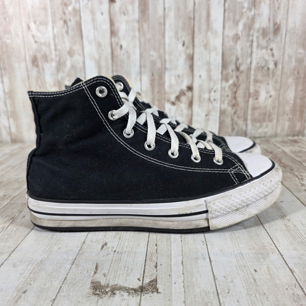 Converse Chuck Taylor All Star‎ High Top Black Canvas Sneakers 272855F Kids 6 W8
